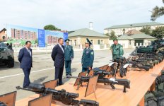 Президент Азербайджана принял участие в открытии после реконструкции гарнизона Лянкяранского погранотряда (ФОТО)