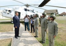 Президент Азербайджана принял участие в открытии после реконструкции гарнизона Лянкяранского погранотряда (ФОТО)