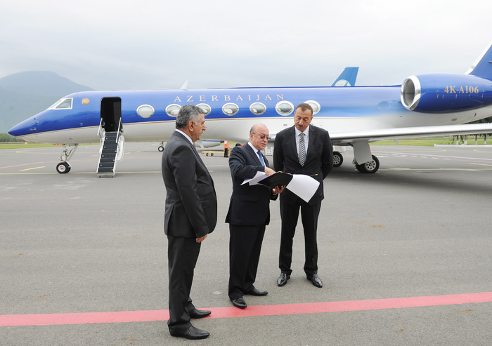 Президент Ильхам Алиев принял участие в открытии средних школ в Загатальском районе (ФОТО)