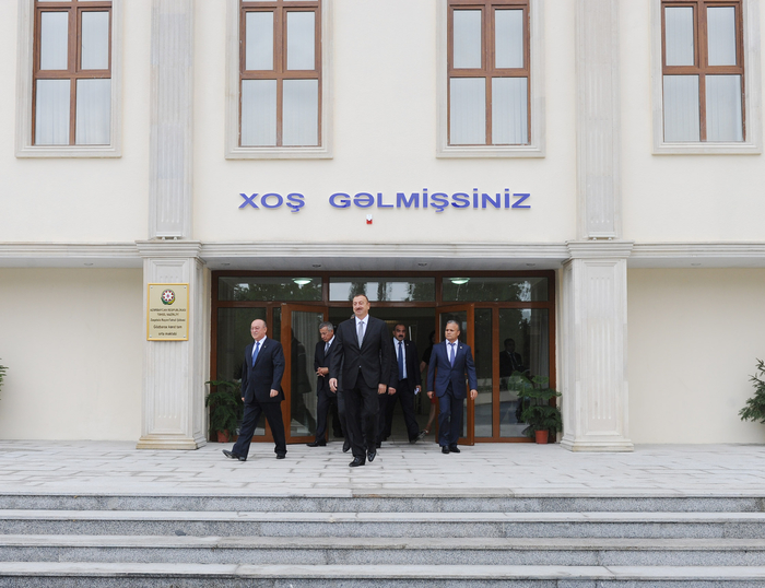 Президент Ильхам Алиев принял участие в открытии средних школ в Загатальском районе (ФОТО)