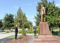 Президент Азербайджана прибыл в Габалинский район (ФОТО)