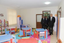 Президент Ильхам Алиев принял участие в открытии детского сада в селе Гезбарах (ФОТО)