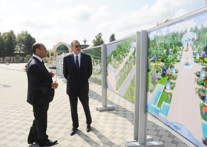 Президент Ильхам Алиев ознакомился с капитально реконструированным центральным парком отдыха в Барде (ФОТО)