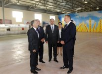 Президент Азербайджана принял участие в открытии хлебозавода в Барде (ФОТО)
