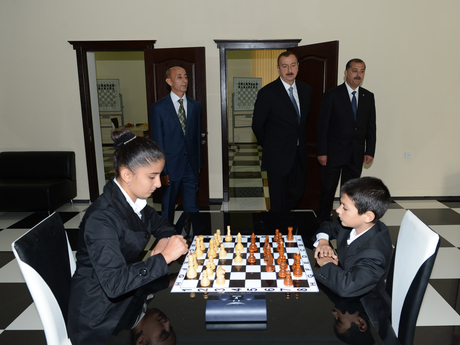 Президент Ильхам Алиев принял участие в открытии Имишлинской шахматной школы (ФОТО)