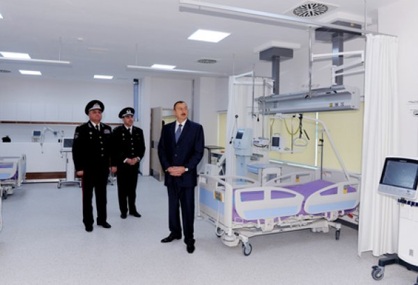 Президент Азербайджана принял участие в открытии военного госпиталя МНБ (ФОТО)