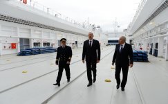 Президент Азербайджана принял участие в церемонии ввода в эксплуатацию паромов "Балакен" и "Барда" (ФОТО)