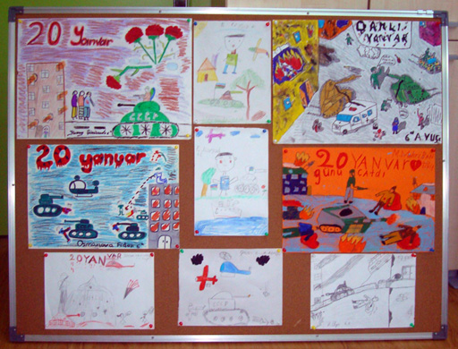 Трагедия 20 января в рисунках детей (фотосессия)