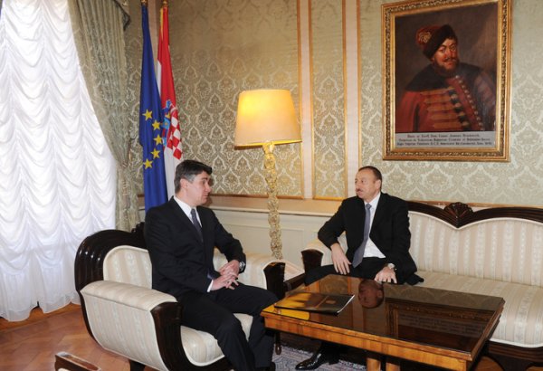 Президент Азербайджана встретился с премьер-министром Хорватии (ФОТО)