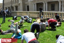 Знаменитый паркурист из Великобритании Райан Дойл дал мастер-класс в Баку (фотосессия)