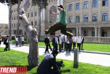 Знаменитый паркурист из Великобритании Райан Дойл дал мастер-класс в Баку (фотосессия)