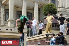 Знаменитый паркурист из Великобритании Райан Дойл дал мастер-класс в Баку (фотосессия)