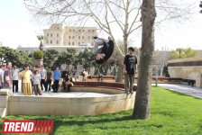 Знаменитый паркурист из Великобритании Райан Дойл дал мастер-класс в Баку (фотосессия)