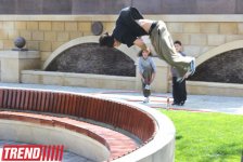 Знаменитый паркурист из Великобритании Райан Дойл дал мастер-класс в Баку (фотосессия)