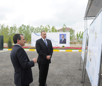 Президент Азербайджана принял участие в церемонии по случаю начала подачи питьевой воды в Гаджигабул (ФОТО)