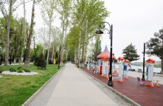 Президент Ильхам Алиев ознакомился в Мингячевире с реконструированным Набережным парком (ФОТО)