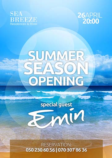 EMIN примет участие в открытии летнего сезона отеля Sea Breeze