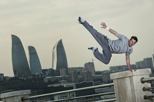 Путешествие самого известного в мире паркуриста Райана Дойла в Баку (видео-фото)