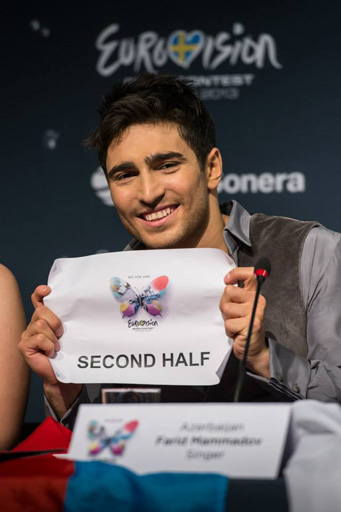 Фоторепортаж выступления Фарида Мамедова во втором полуфинале "Евровидения-2013"