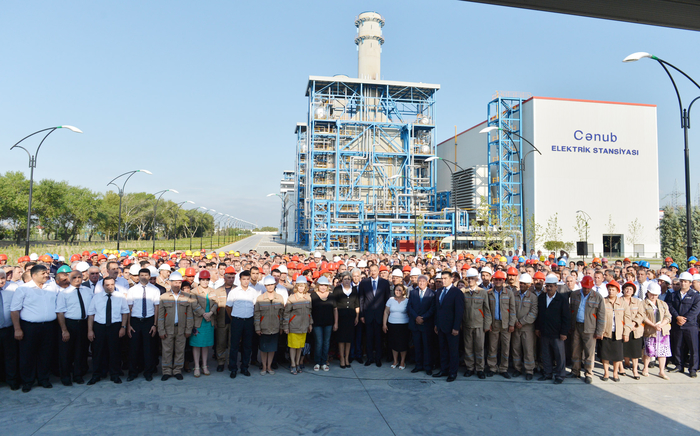 Президент Азербайджана принял участие в открытии электростанции "Джануб" (ФОТО)