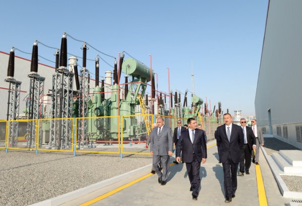 Президент Азербайджана принял участие в открытии электростанции "Джануб" (ФОТО)