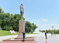 Президент Азербайджана совершает визит в Товузский район