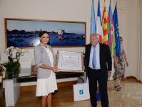 Первой леди Азербайджана Мехрибан Алиевой вручен диплом почетного гражданина города Канны (ФОТО)