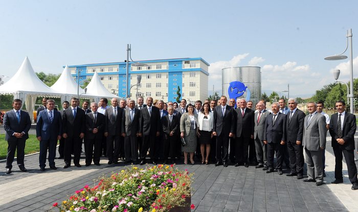 Президент Азербайджана принял участие в церемонии открытия канализационной сети и водопровода в Шабране (ФОТО)