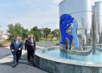 Президент Азербайджана принял участие в церемонии открытия канализационной сети и водопровода в Шабране (ФОТО)