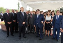 Президент Азербайджана принял участие в церемонии открытия канализационной сети и водопровода в Шабране (ФОТО)