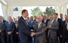 Президент Азербайджана принял участие в церемонии открытия канализационной сети и водопровода в Шабране (ФОТО)