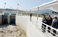 Президент Азербайджана принял участие в церемонии сдачи в эксплуатацию канала Вельвелечай-Тахтакерпю (ФОТО)