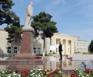 Президент Азербайджана прибыл с визитом в Шабранский район (ФОТО)