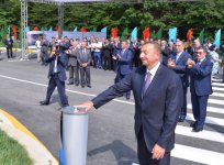 Президент Азербайджана Ильхам Алиев принял участие в церемонии подачи питьевой воды в город Огуз (ФОТО)