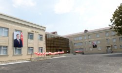 Президент Азербайджана принял участие в открытии нового здания средней школы в селе Бахматли Загатальского района (ФОТО)