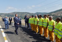 Президент Ильхам Алиев принял участие в открытии 20-километрового участка автодороги Ярдымлы-Деман-Арвана (ФОТО)