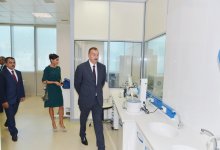 Президент Азербайджана и его супруга приняли участие в открытии нового здания центральной лаборатории ОАО "Азерсу" (ФОТО)