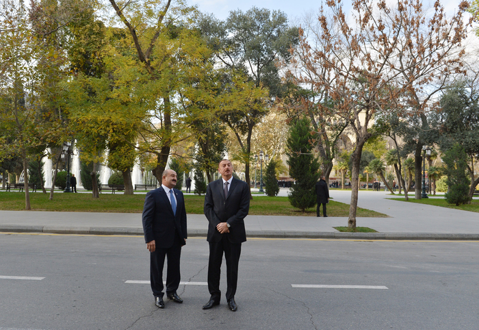 Ильхам Алиев ознакомился со зданием исполнительной власти Сабаильского района Баку после капремонта (ФОТО)