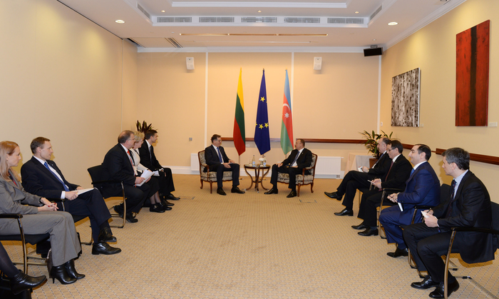 Президент Азербайджана встретился с премьером Литвы (ФОТО)