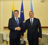 Президент Азербайджана встретился с премьером Литвы (ФОТО)