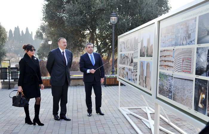 Президент Ильхам Алиев и его супруга ознакомились с работами по консервации, проводимыми в Девичьей башне (ФОТО)