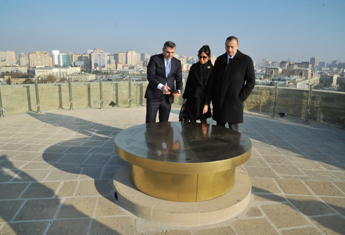 Президент Ильхам Алиев и его супруга ознакомились с работами по консервации, проводимыми в Девичьей башне (ФОТО)