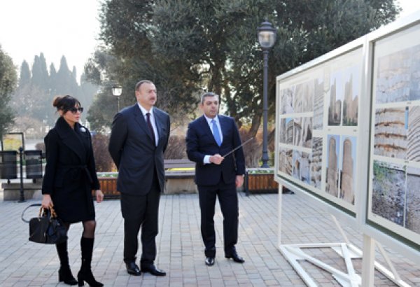 Президент Ильхам Алиев и его супруга ознакомились с работами по консервации, проводимыми в Девичьей башне (ФОТО)