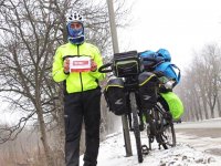 Рамиль Зиядов доехал до Пятигорска в условиях тумана и холода - мировое турне "Во имя Азербайджана" (ФОТО)