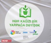 В Баку стартовала массовая акция в рамках проекта "Заменим каждый лист бумаги на листья" (ФОТО)