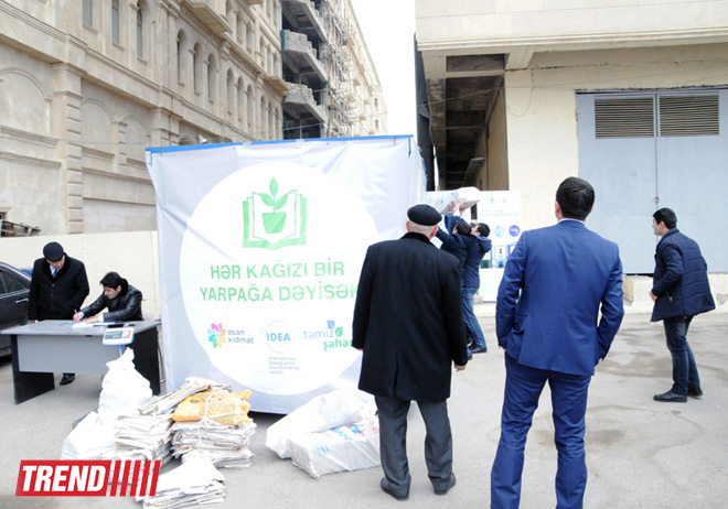 В Баку стартовала массовая акция в рамках проекта "Заменим каждый лист бумаги на листья" (ФОТО)