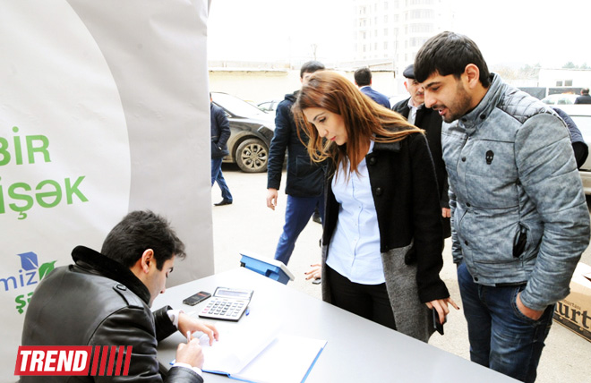 В Баку стартовала массовая акция в рамках проекта "Заменим каждый лист бумаги на листья" (ФОТО)