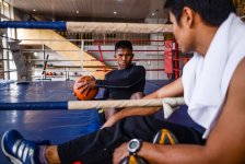 Двукратный победитель Мирового Гран-при по К-1 потренировался в Баку (фото)