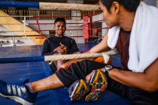 Двукратный победитель Мирового Гран-при по К-1 потренировался в Баку (фото)