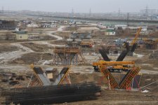 Ильхам Алиев ознакомился с ходом строительства дороги в направлении Олимпийского стадиона в Баку (ФОТО)